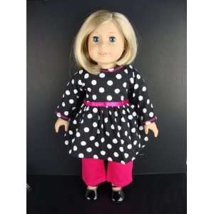  White Dots and Pink Pants Made to Fit the 18 Inch Doll Like American 