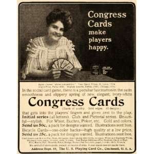 1905 Ad Bicycle Pictorial US Playing Card Cincinnati   Original Print 