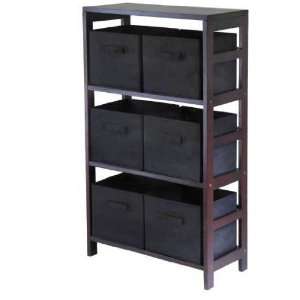  Capri 3 Section M Storage Shelf With 6 Foldable Black 