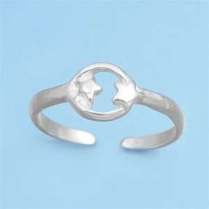  Sterling Silver 6mm Star Toe Ring: Jewelry