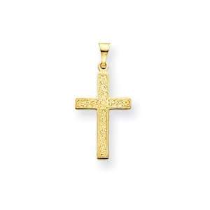  14 Karat Gold, Floral, Latin Cross Pendant: Jewelry