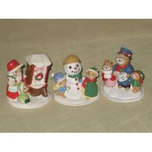 com Set Of 3   Vintage Forest Friends Miniature 2 Inch Mice Figurines 