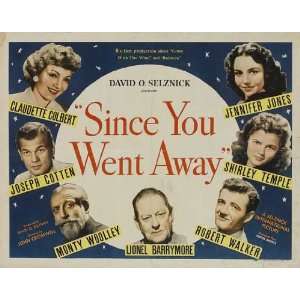  Since You Went Away Poster Movie Half Sheet 22 x 28 Inches 