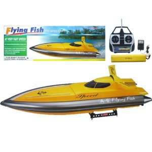 : World Racing yellow HUGE 36 Inch Fast Flying Fish EP Electric Boat 