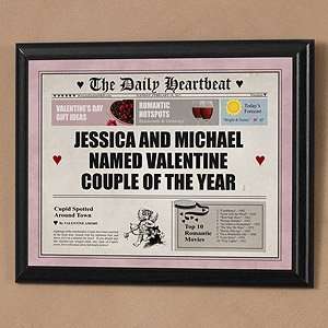  Valentines Day Romantic Message Newspaper Page Plaque 