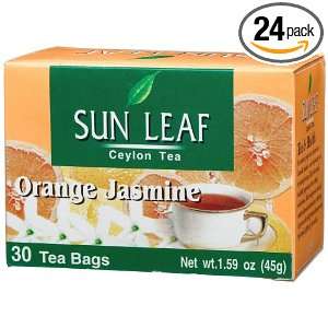 Sun Leaf Orange Jasmine Tea, 30 Count Tea Bags (Pack of 24)