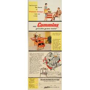  1956 Ad Cummins Portable Power Tools Saw Table Plywood 