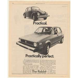 1977 VW Volkswagen Beetle Practical Rabbit Practically Perfect Print 