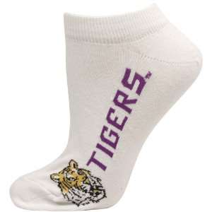  NCAA LSU Tigers Ladies White Logo & Name Ankle Socks 