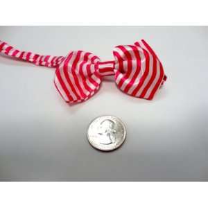  Dog Bow Tie Small Size (Pink and White Stripe): Kitchen 