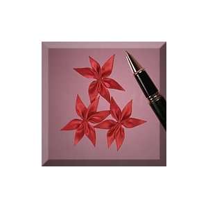  25ea   1 5/8 Red Satin Star Flower Arts, Crafts & Sewing