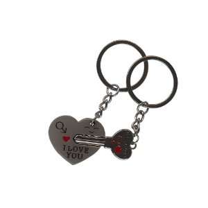  Love You Key Lock Heart Couple Key Chain 