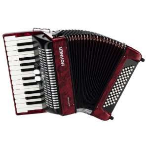  Hohner BR60R Bravo II 60 Bass Red Piano Accordion Musical 