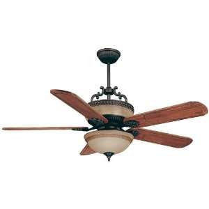   Mallory Aged Bronze Uplight 56 Ceiling Fan with Wall & Remote Control