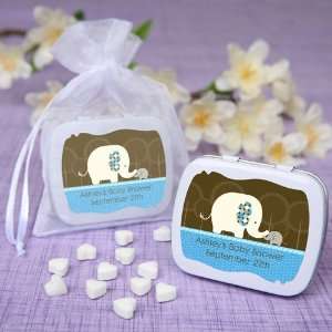   : Blue Baby Elephant   Personalized Mint Tin Baby Shower Favors: Baby