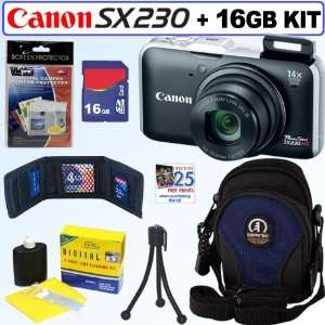  Canon PowerShot SX230HS 12 MP Digital Camera (Black 
