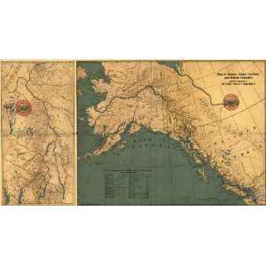   1904 Map of Alaska, Yukon Territory &British Columbia