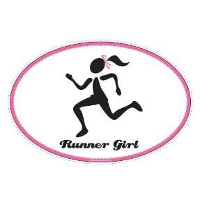 Pink Ribbon Runner Girl Decal
