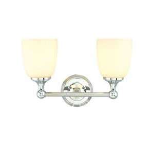   Collection White Opal glass / Chrome Finish Oxford Vanity   2 Lights