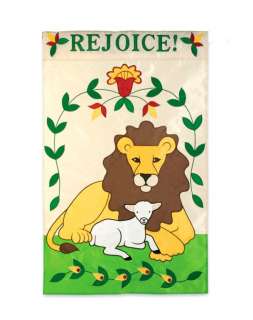 Rejoice Lion and Lamb Easter Garden Flag Mini Flags  