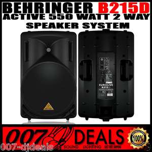 BEHRINGER B215D ACTIVE 550 WATT PA SPEAKER SYSTEM 15 WOOFER PRO DJ 
