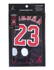 Michael Jordan 3 Piece Infant Set Size 0 6 Months In Black and Red