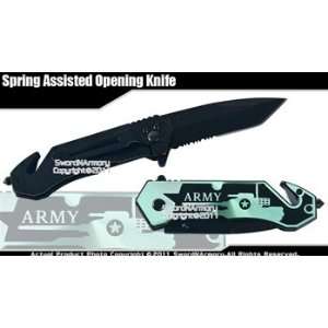 Assisted Opening Serrated Tanto Rescue Knife US Army  