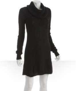 BCBGMAXAZRIA black cable wool blend turtleneck sweater dress   