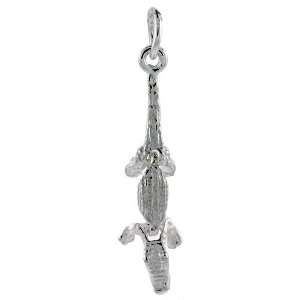  Sterling Silver Small Movable Gecko Pendant: Jewelry