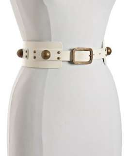 Diane Von Furstenberg white leather Deliah studded belt   up 
