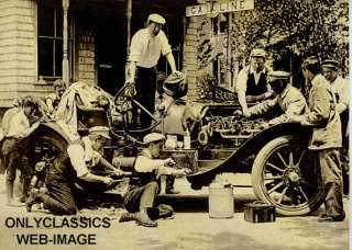 1910 AUTO MECHANIC S WORKING SERVICE ON CAR RACE PHOTO  