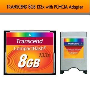  TRANSCEND 8GB 133x Compact Flash Card with Transcend 
