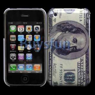 Dollar Money Style Hard Case Cover For Apple iPhone 3G 3GS + screen 