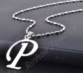 free letter Stainless Steel Necklace 6pcs 32x26mm  