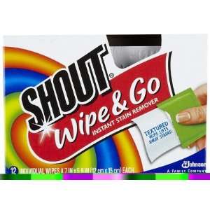  Shout Stain Remover Wipes 12 ct. (Quantity of 5) Health 