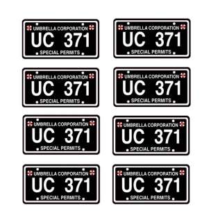   model Resident Evil Umbrella Corporation license tag plates  