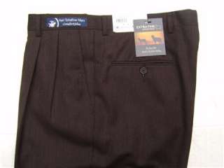   Marx Mens Dress Pants 36 Comfort 100% Wool Pleated Dark Brown  