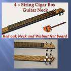 Deluxe Cigar Box Guitar Oak Neck with Walnut Fret Board Kit; just add 