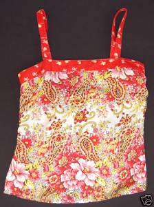 Old Navy Red Floral Perfect Fit Tank Top Camisole XS  