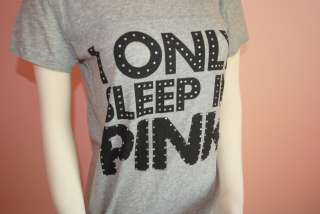 Victorias Secret Gray PINK Boyfriend Sleep T Shirt S  