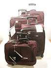 Leisure 4pc Spinner Suitcase set Lightweight Expandable Purple Travel 