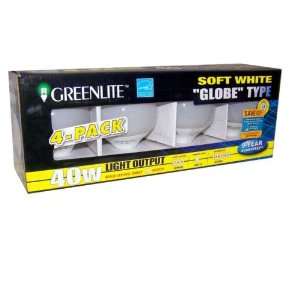  Greenlite 4 Pack 9 Watt Globe CFL Soft White Light Bulbs 