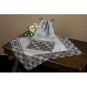 Black and Silver Designed Table Top Runner 