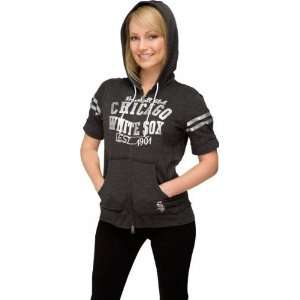   Womens Raw Edge French Terry Short Sleeve Hoodie: Sports & Outdoors