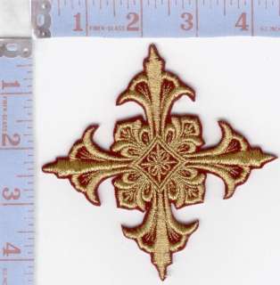 Passion Cross Bullion Church Embroidery Vestment Patch  
