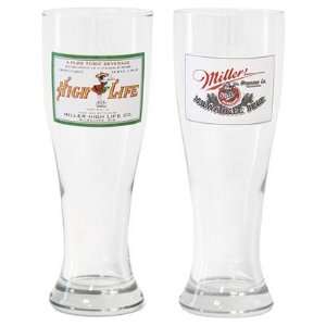  Miller Retro Pilsner Glasses 2 Pack