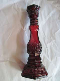 Avon 1876 Cape Cod Collection Ruby Red Candle Stick Holder No Box Free 