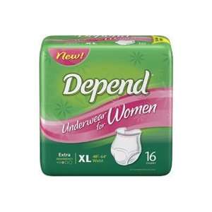 DEPEND UNDERWEAR FOR WOMEN EXTRA ABS XLG 48 64