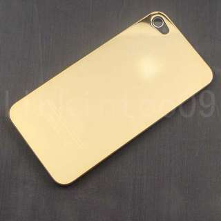 Gold Glass Mirror Back Cover Housing for Iphone 4G  