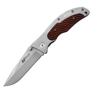  M Tech Folding Knife Pocket Ridged Wood